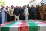 عکس | اقامه نماز امام جمعه ساری بر پیکر شهدای تجاوز رژیم صهیونستی
