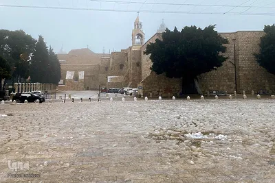 بارش کم سابقه برف در بیت المقدس