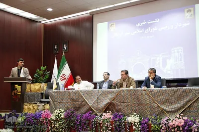 نشست خبری احمدرضا متالهی اردکانی، شهردار و مسعود نوریان اردکانی، رییس شورای اسلامی شهر اردکان