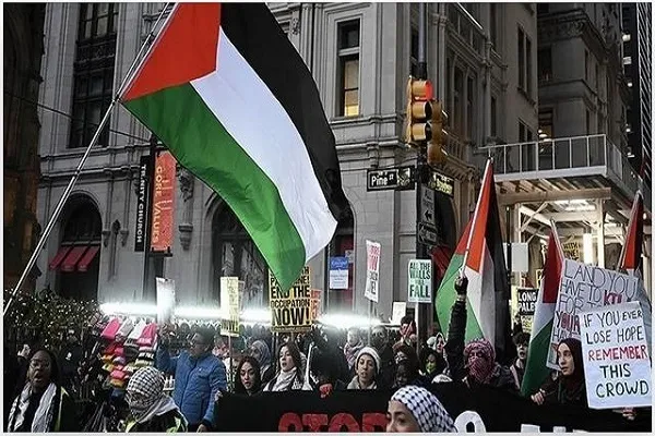 Nyu York Universitetinin tələbələri Fələstinə dəstək aksiyası keçiriblər