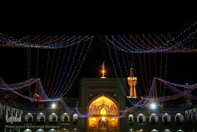 چراغانی حرم مطهر رضوی در شامگاه عید غدیر