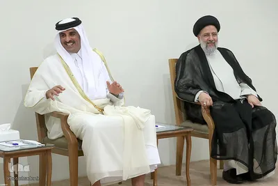 دیدار امیر قطر و هیئت همراه با رهبر معظم انقلاب