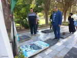 تجدید میثاق خبرنگاران و غبارروبی گلزار شهدای ملایر