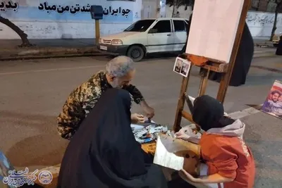 سومین شب از نمایشگاه نقاشی شهدایی در اجتماع شبانه بابلسر