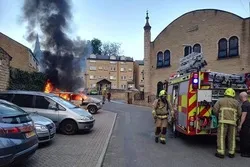 Car Burned Out in Suspected Arson Attack outside West Yorkshire Mosque