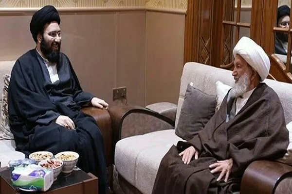 دیدار سیدعلی خمینی با شیخ عیسی قاسم در نجف