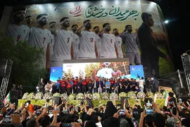 مراسم بدرقه تیم ملی فوتبال ایران در میدان انقلاب