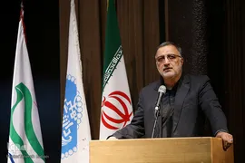 علیرضا زاکانی، نماینده سابق مردم تهران در مجلس شورای اسلامی در آیین ملی چهل سالگی انقلاب اسلامی