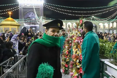حرم مطهر رضوی در شب نیمه شعبان