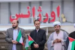 زنجیره انسانی دانش آموزان و کادر درمان تبریز در حمایت از مظلومان غزه‎