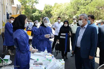 مراسم تحویل صندوق های رای گیری به شعبات اخذ رای و تست کرونا از عوامل برگزاری انتخابات