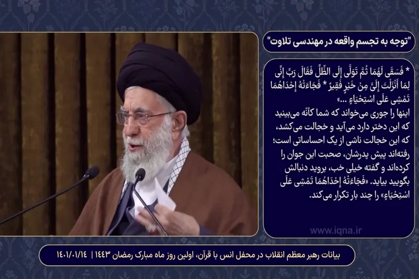 د تلاؤت په تمرکز کې د واقعې یا پيښې تجسم ته توجه