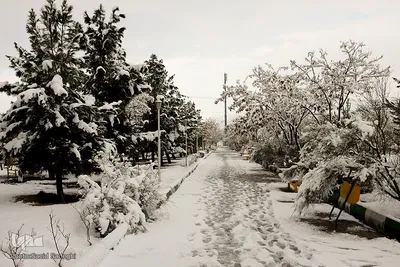 ⁨بارش برف در تبریز⁩
