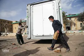 استقرار بیمارستان صحرایی ویژه بیماران کرونا در قم
