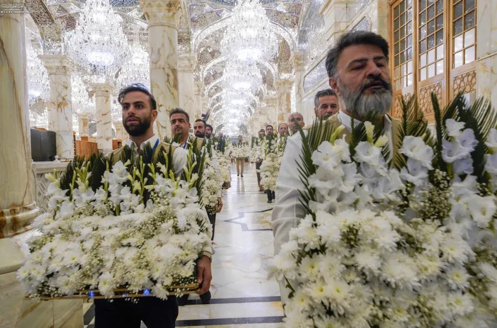 Penghiasan Bunga di Haram Suci Imam Ali (a.s.) sempena Hari Kelahiran Saidatina Fatimah (s.a.)