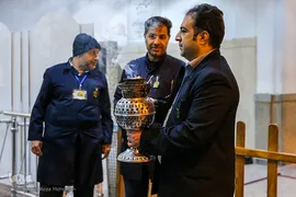 غبار‌روبی مضجع مطهر حضرت عبدالعظیم حسنی(ع)