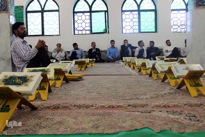 مراسم جزء خوانی قرآن کریم در آستان مقدس امامزادگان باقریه بیرجند