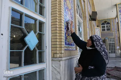 غبارروبی و عطرافشانی مسجد جامع سعدی شیراز‎‎