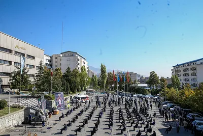 وداع با پیکر شهید مدافع سلامت، دکتر محمد زارع جوشقانی
