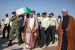 مراسم استقبال از پیکرهای 44 شهید تازه تفحص شده دوران دفاع مقدس در مرز بین المللی شلمچه برگزار شد