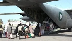پاک فضائیہ کا طیارہ دالبندین سے زائرین کو لے کر اسکردو پہنچ گیا