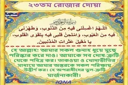 পবিত্র রমজান মাসের ২৩তম দিনের দোয়া
