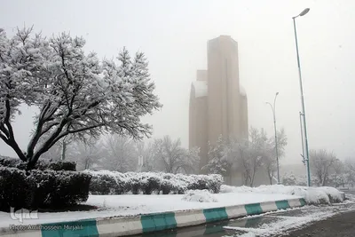 اولین برف زمستانی در یزد