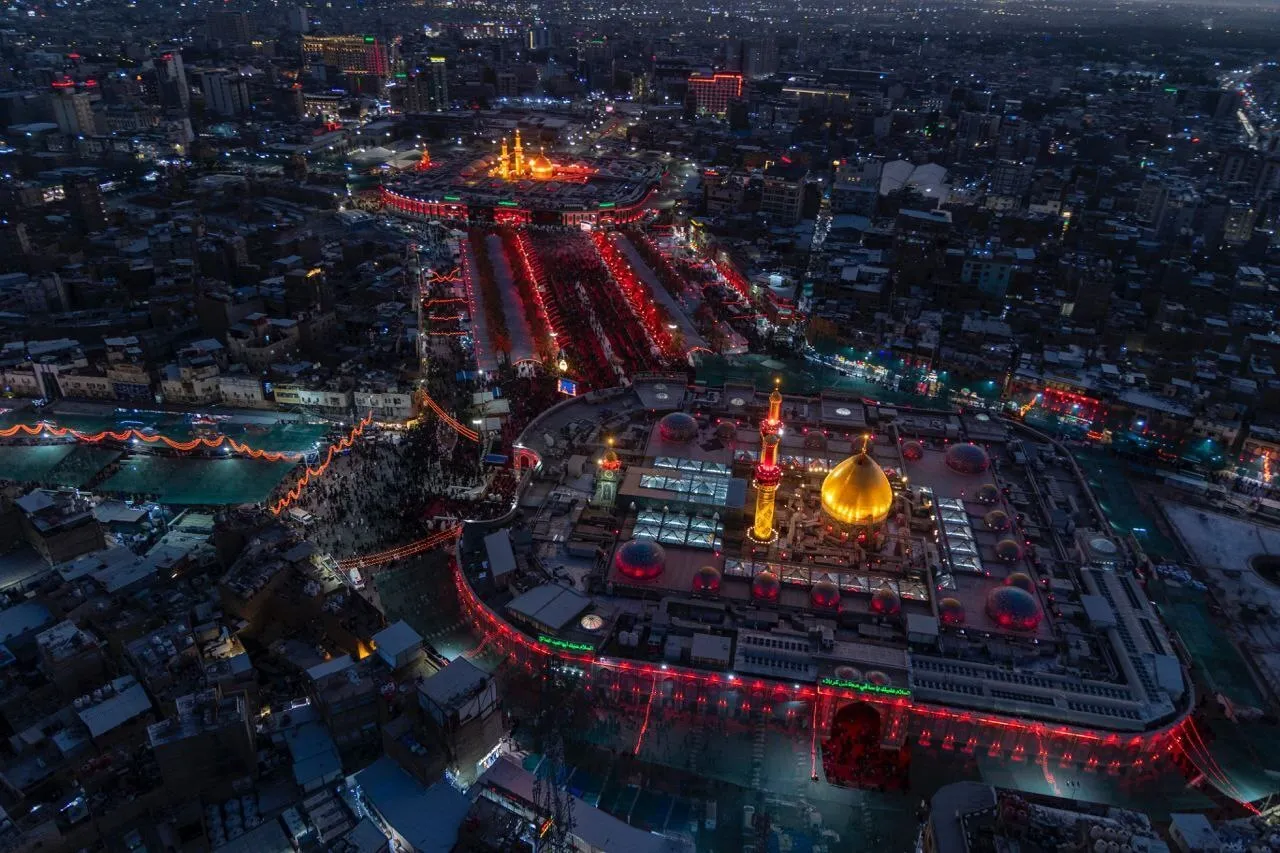 د حسینی تاسوعا په شپه له فضا د کربلا منظره،د کیمرې له سترګې