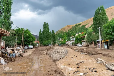 خسارات سیل در روستای ناریان طالقان