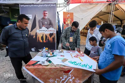 زائران و موکب‌داران در پایانه مرزی چذابه