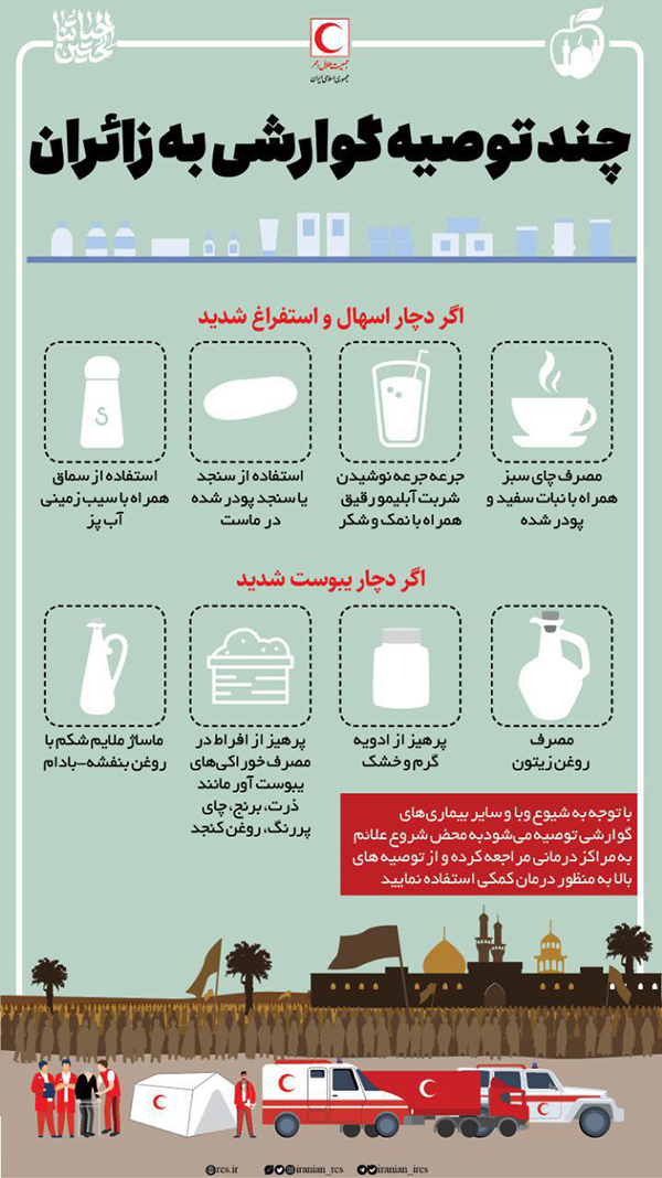 چند توصیه گوارشی برای زائران در مسیر پیاده‌روی اربعین