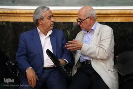 استاد محسن موسوی بلده و استاد حسین سبزعلی در مراسم اختتامیه یازدهمین دوره تخصصی اقراء