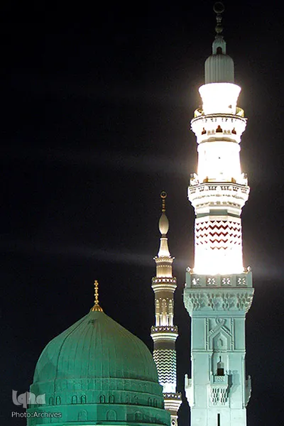 حرم مطهر و نورانی اشرف الانبیاء، حضرت محمد مصطفی(ص) در مدینه منوره