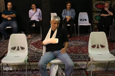 مراسم عزاداری شب تاسوعای حسینی در تکیه نفرآباد شهر ری
