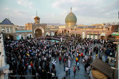 آیین تعویض پرچم گنبد حرم عبدالعظیم حسنی (ع)