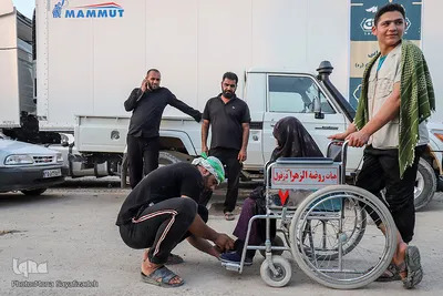 زائران و موکب‌داران در پایانه مرزی چذابه