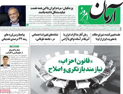 صفحه نخست روزنامه‌های یکشنبه ۱۶ شهریور ۱۴۰۴