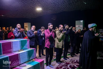 وداع با پیکر مطهر شهید مدافع امنیت طلبه بسیجی حسن مختار‌زاده