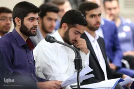 دیدار مدال‌آوران المپیادهای علمی و اعضای تیم ملی والیبال جوانان با رهبر انقلاب