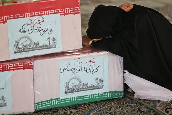 وداع با پیکر چهار شهید گمنام در چهارمحال و بختیاری