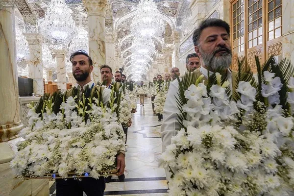Гулороӣ кардани ҳарами муқаддаси Имоми Алӣ (а) ба муносибати зодрӯзи ҳазрати Фотима (с) + акс