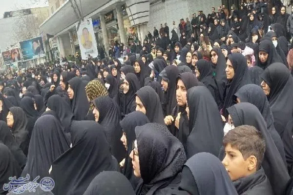 آیین تشییع دو پیکر مطهر شهید حملات صهیونی آمریکایی در قائم شهر