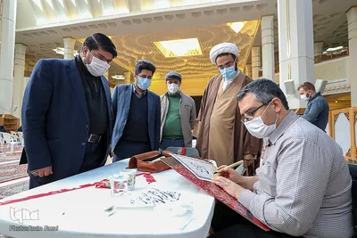 بداهه نگاری مشق سلیمانی در حرم مطهر شاهچراغ(ع) شیراز