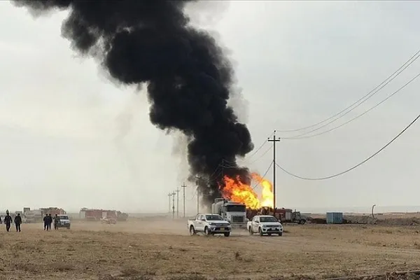 Kerkük'te IŞİD'in saldırdığı iki petrol kuyusu beş gündür yanıyor