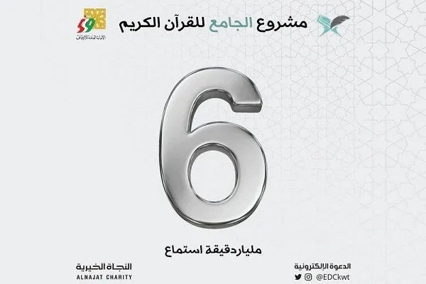 المشروع القرآنی الکویتی حقق 6 مليارات دقيقة استماع