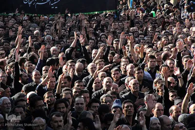 دسته بزرگ عزاداری حسینیه اعظم زنجان در روز تاسوعا