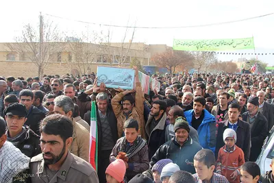 تشییع پیکر دو شهید گمنام در شهرستان بوانات فارس