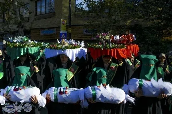 تشییع پیکر پاک ۱۱ شهید گمنام دوران دفاع مقدس  در ساری