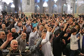 حرم مطهر رضوی در شب ولادت حضرت علی(ع)