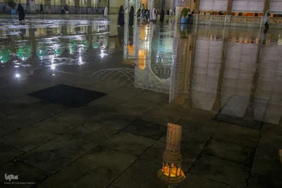 شب بارانی پاییزی در حرم حضرت شاهچراغ (ع)